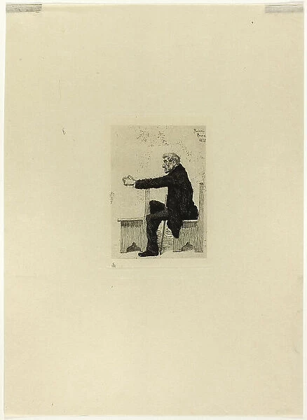 Old man in church, 1875. Creator: Antonio Piccinni