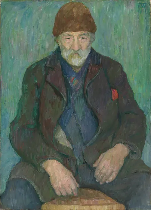 Framed Print : Old Man with Fur Hat, 1911. Creator: Erik Werenskiold Framed Print : Old Man with Fur Hat, 1911. Creator: Erik Werenskiold