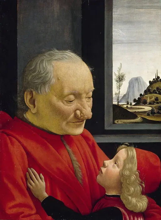 Framed Print : An Old Man and His Grandson, 1488. Artist: Ghirlandaio, Domenico (1449?1494) Framed Print : An Old Man and His Grandson, 1488. Artist: Ghirlandaio, Domenico (1449?1494)
