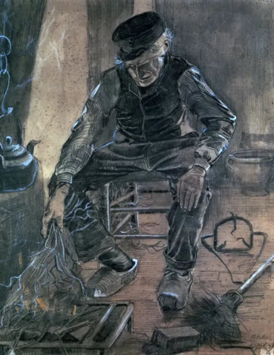 Framed Print : Old Man Kindling Wood, 1881. Artist: Vincent van Gogh Framed Print : Old Man Kindling Wood, 1881. Artist: Vincent van Gogh