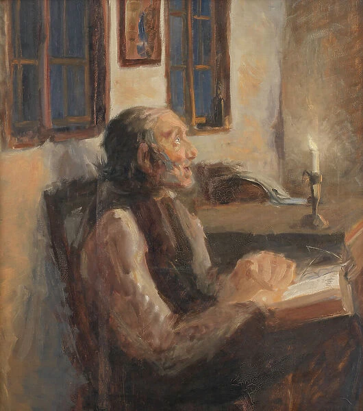 The old man at the leper, 1896-1900. Creator: H. A. Brendekilde