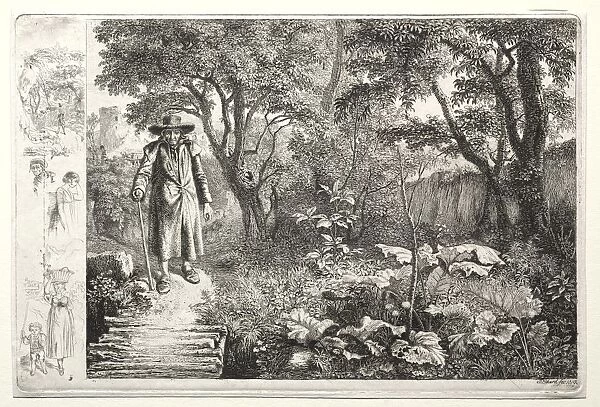 The old man before the log bridge (Der Alte vor den Knuppelsteg), 1819
