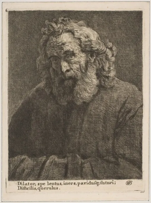 Framed Print : Old Man with a Long Beard, 1761. Creator: William Baillie Framed Print : Old Man with a Long Beard, 1761. Creator: William Baillie