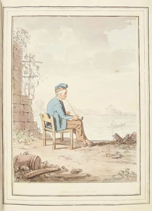 Framed Print : Old Man of Procida, leaf from A Collection of Dresses by David Allan Mostly from Nature, 1776 Framed Print : Old Man of Procida, leaf from A Collection of Dresses by David Allan Mostly from Nature, 1776