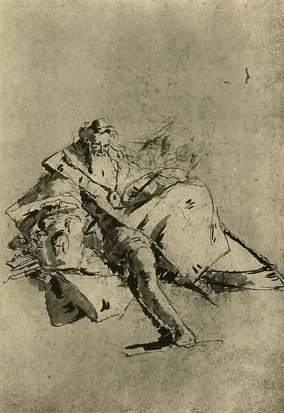 Old Man seated, 18th century, (1928). Artist: Pupil of Tiepolo