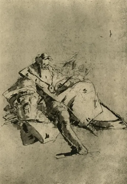 Framed Print : Old Man seated, 18th century, (1928). Artist: Pupil of Tiepolo Framed Print : Old Man seated, 18th century, (1928). Artist: Pupil of Tiepolo