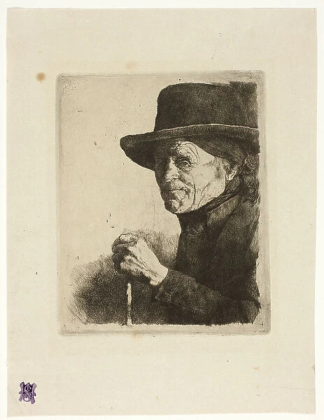 Old Man with a Walking Stick, 1875 / 77. Creator: Wilhelm Maria Hubertus Leibl