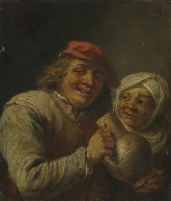 Framed Print : Old Man and Woman, 1700s. Creator: David Teniers (Flemish, 1610-1690), imitator of Framed Print : Old Man and Woman, 1700s. Creator: David Teniers (Flemish, 1610-1690), imitator of