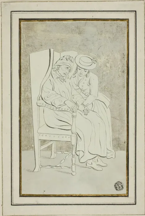 Framed Print : Old Man with Young Woman, n. d. Creator: Marquand Fidel Dominikus Wocher Framed Print : Old Man with Young Woman, n. d. Creator: Marquand Fidel Dominikus Wocher