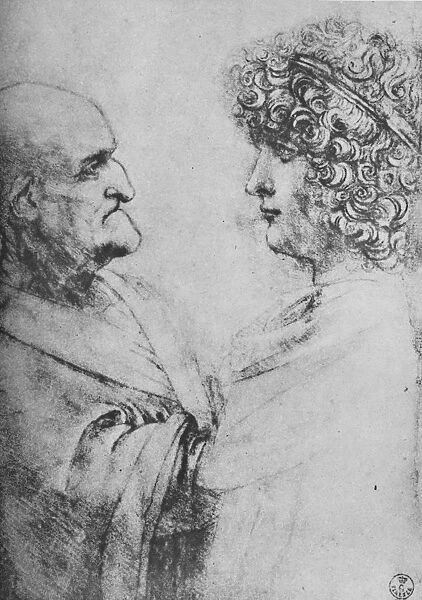 An Old Man and a Youth Facing One Another, c1480 (1945). Artist: Leonardo da Vinci