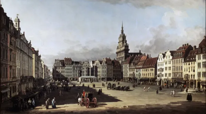 Framed Print : The Old Market Place in Dresden, c1750-c1752. Artist: Bernardo Bellotto Framed Print : The Old Market Place in Dresden, c1750-c1752. Artist: Bernardo Bellotto