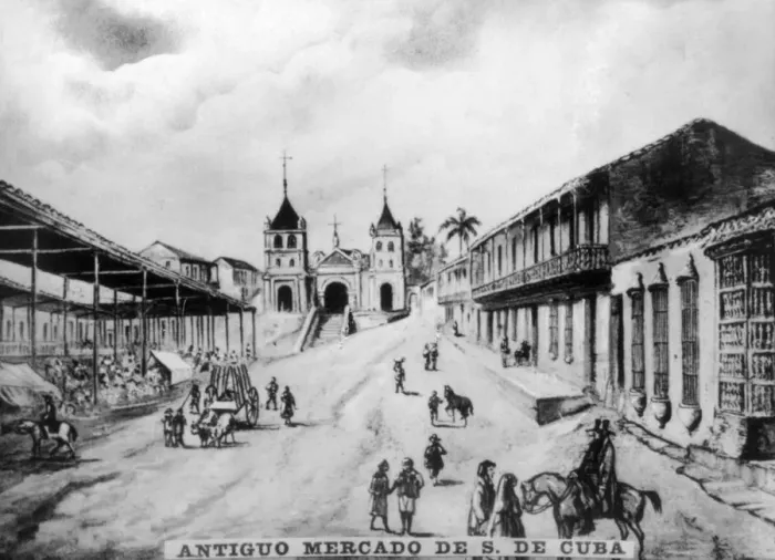 Framed Print : Old market of Santiago de Cuba, (19th century), 1920s Framed Print : Old market of Santiago de Cuba, (19th century), 1920s