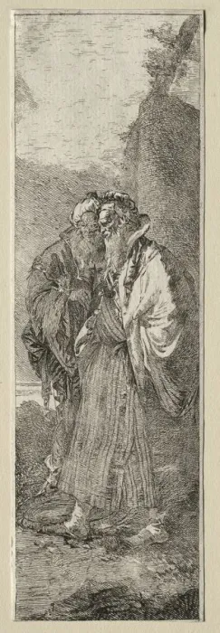 Framed Print : Two Old Men in a Landscape. Creator: Giovanni Domenico Tiepolo (Italian, 1727-1804) Framed Print : Two Old Men in a Landscape. Creator: Giovanni Domenico Tiepolo (Italian, 1727-1804)