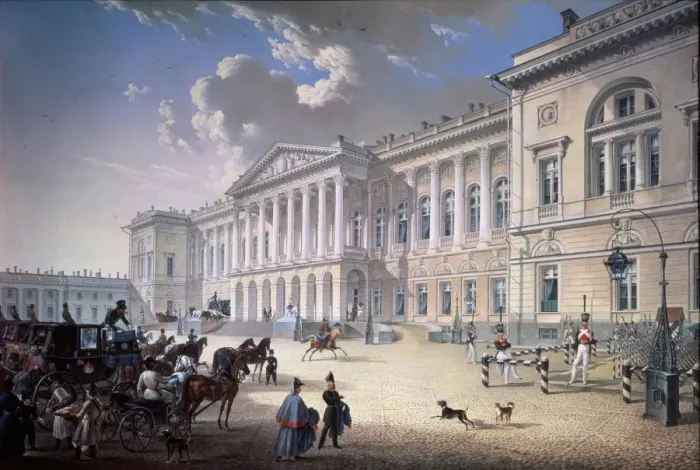 Framed Print : The Old Michael Palace in Saint Petersburg, 1832. Artist: Beggrov, Karl Petrovich (1799-1875) Framed Print : The Old Michael Palace in Saint Petersburg, 1832. Artist: Beggrov, Karl Petrovich (1799-1875)