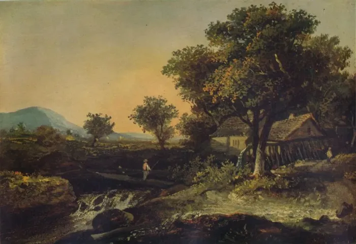 Framed Print : An Old Mill, c1840. Artist: James Arthur O Connor Framed Print : An Old Mill, c1840. Artist: James Arthur O Connor