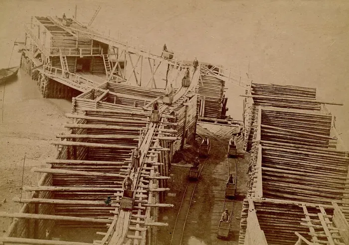 Framed Print : Old mine, 1890. Creator: Unknown Framed Print : Old mine, 1890. Creator: Unknown