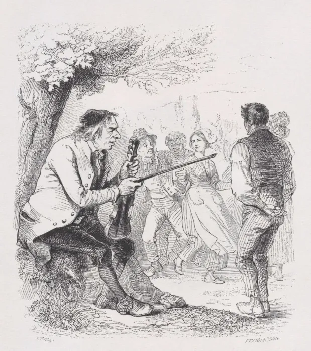 Framed Print : The Old Minstrel from The Complete Works of Beranger, 1836. Creator: John Thompson Framed Print : The Old Minstrel from The Complete Works of Beranger, 1836. Creator: John Thompson