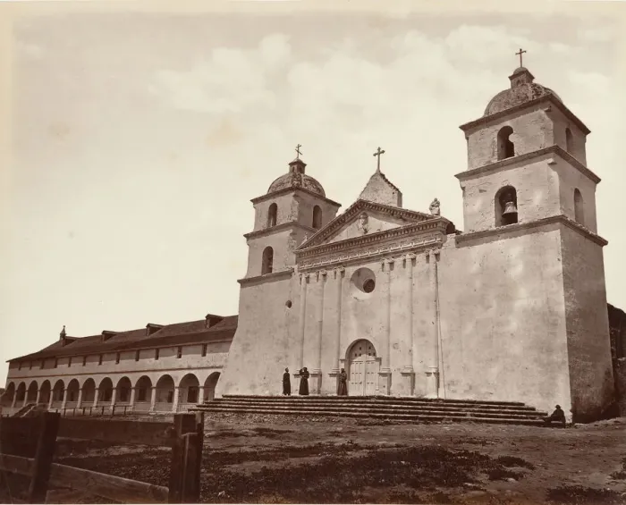 Framed Print : Old Mission Church, Santa Barbara, 1876, printed ca. 1876 Framed Print : Old Mission Church, Santa Barbara, 1876, printed ca. 1876