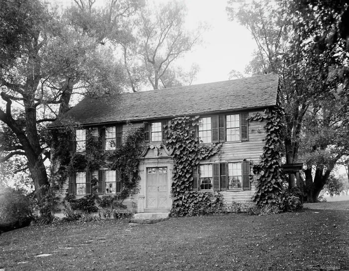 Framed Print : Old Mission House, Stockbridge, Mass. c.between 1910 and 1920. Creator: Unknown Framed Print : Old Mission House, Stockbridge, Mass. c.between 1910 and 1920. Creator: Unknown
