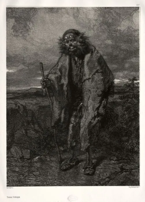 Framed Print : Old and Modern Artists: Thomas Vireloque. Creator: Paul Gavarni (French, 1804-1866) Framed Print : Old and Modern Artists: Thomas Vireloque. Creator: Paul Gavarni (French, 1804-1866)
