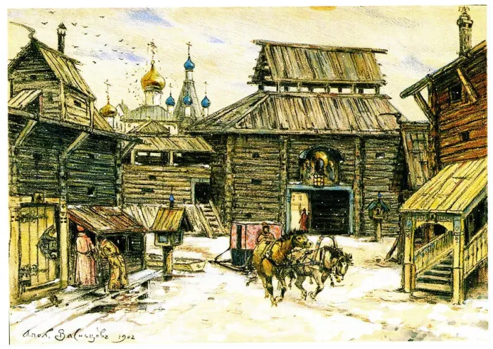 Framed Print : Old Moscow. The Wooden City, 1902. Artist: Vasnetsov, Appolinari Mikhaylovich (1856-1933) Framed Print : Old Moscow. The Wooden City, 1902. Artist: Vasnetsov, Appolinari Mikhaylovich (1856-1933)