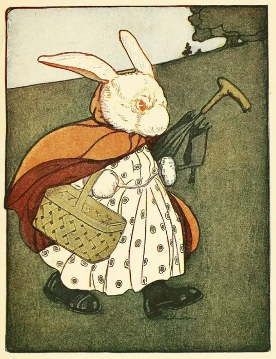 Framed Print : Then old Mrs Rabbit …. went through the wood to the bakers, from The Tale of Peter Rabbit Framed Print : Then old Mrs Rabbit …. went through the wood to the bakers, from The Tale of Peter Rabbit