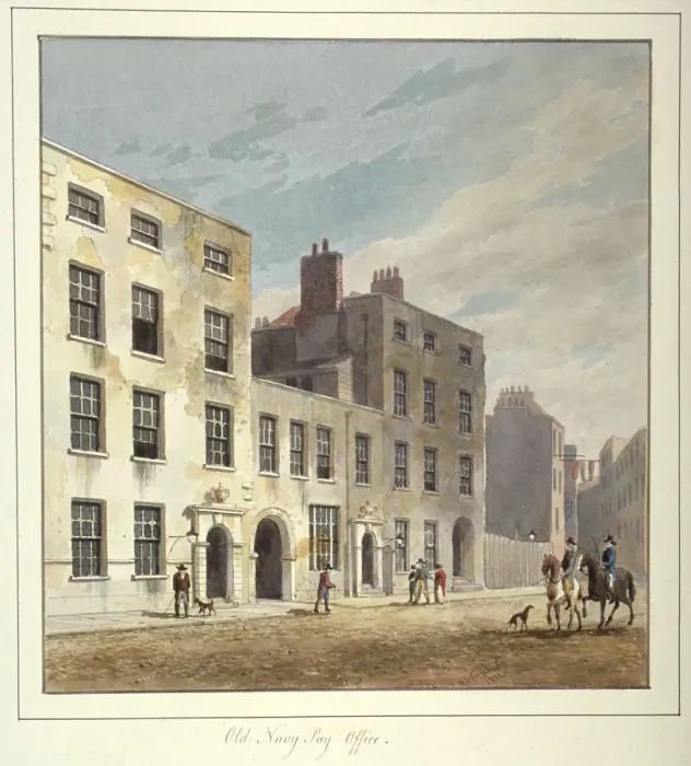 Framed Print : The Old Navy Pay Office, Old Broad Street, City of London, 1811 Framed Print : The Old Navy Pay Office, Old Broad Street, City of London, 1811
