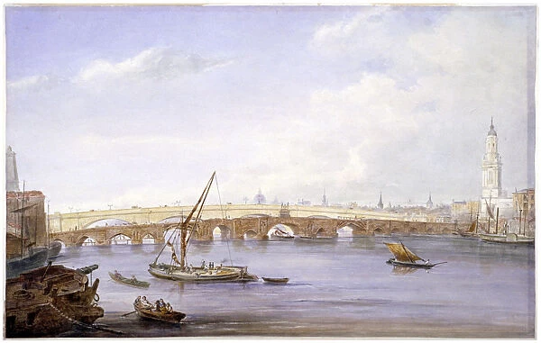 Old and new London Bridges, London, 1831. Artist