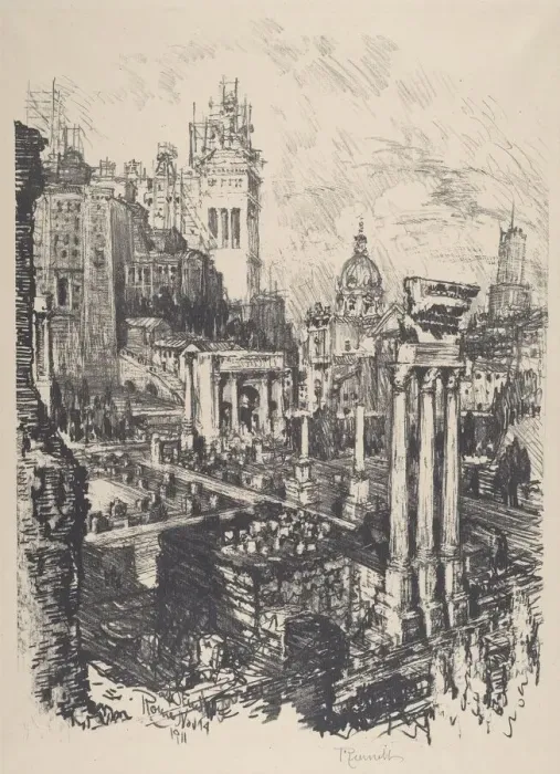 Framed Print : Old and New Rome, Victor Emanuel Monument, 1911. Creator: Joseph Pennell Framed Print : Old and New Rome, Victor Emanuel Monument, 1911. Creator: Joseph Pennell