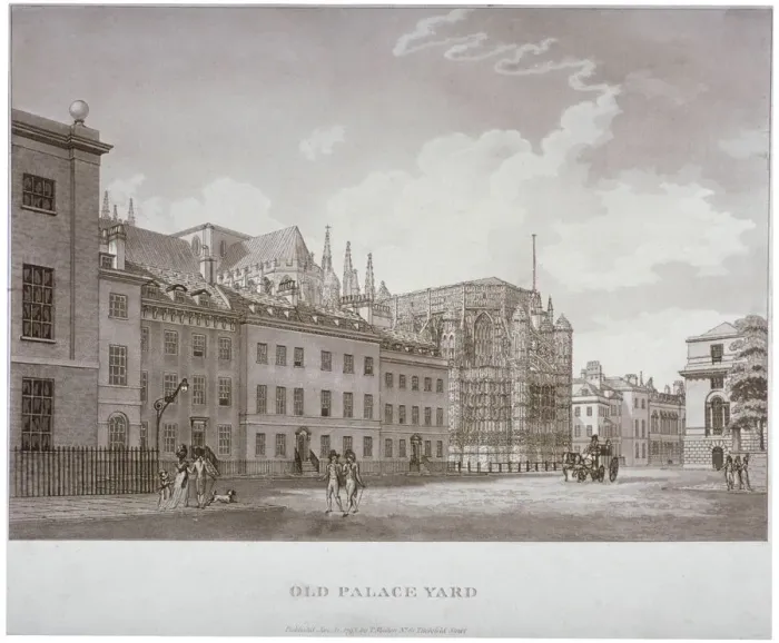 Framed Print : Old Palace Yard, Westminster, London, 1793. Artist: Thomas Malton II Framed Print : Old Palace Yard, Westminster, London, 1793. Artist: Thomas Malton II