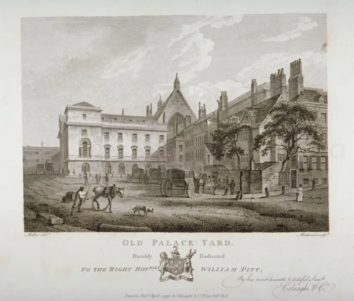Framed Print : Old Palace Yard, Westminster, London, 1796. Artist: Thomas Medland Framed Print : Old Palace Yard, Westminster, London, 1796. Artist: Thomas Medland