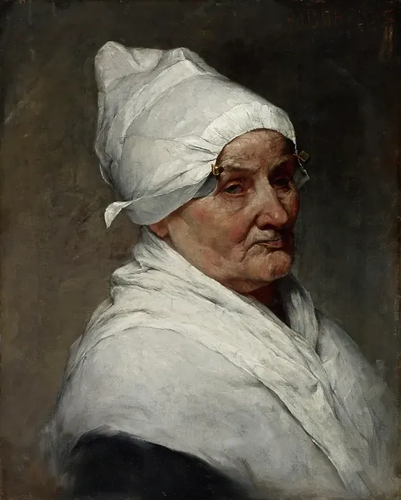 Framed Print : Old Peasant Woman, about 1885. Creator: Samuel G Richards Framed Print : Old Peasant Woman, about 1885. Creator: Samuel G Richards