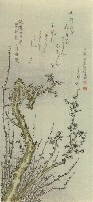 Framed Print : Old Plum Tree, 1796. Creator: Kubo Shunman Framed Print : Old Plum Tree, 1796. Creator: Kubo Shunman