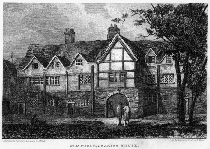 Framed Print : Old porch, Charterhouse, London, 1815. Artist: Owen Framed Print : Old porch, Charterhouse, London, 1815. Artist: Owen