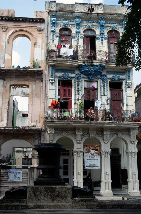 Framed Print : Old semi-ruined building, alongside the pedestrianised street the Prado, Havana, Cuba, 2024. Creator: Ethel Davies Framed Print : Old semi-ruined building, alongside the pedestrianised street the Prado, Havana, Cuba, 2024. Creator: Ethel Davies