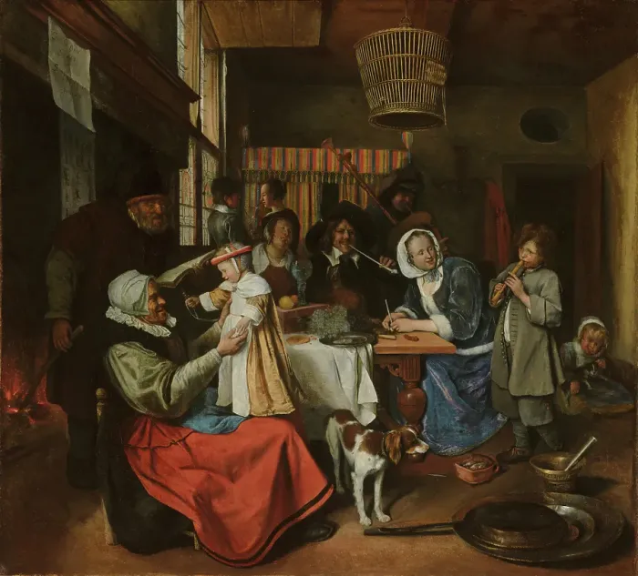 Framed Print : As the Old Sing, so Pipe the Young, c1650-1679. Creator: Jan Steen Framed Print : As the Old Sing, so Pipe the Young, c1650-1679. Creator: Jan Steen