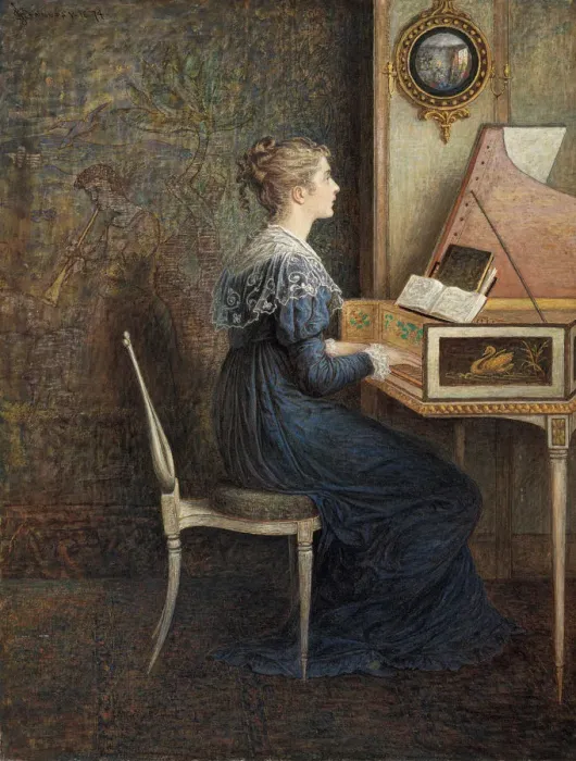 Framed Print : An Old Song, 1874. Creator: William John Hennessy Framed Print : An Old Song, 1874. Creator: William John Hennessy