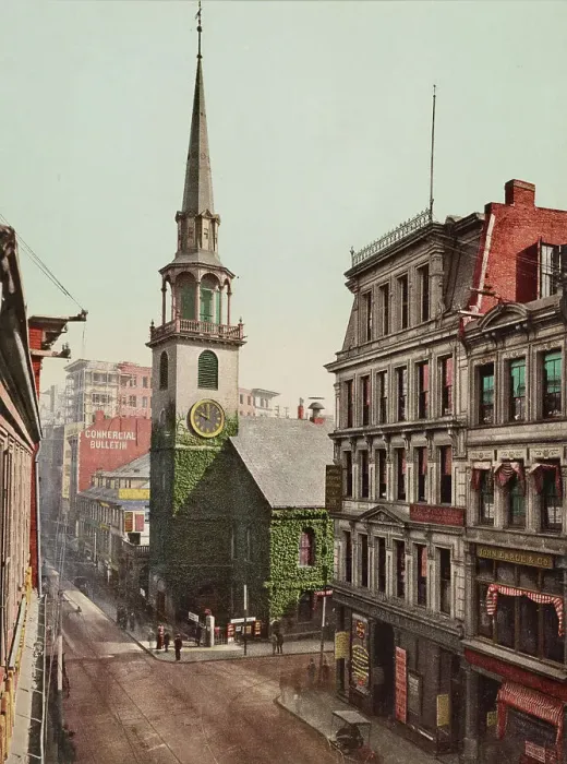 Framed Print : The Old South Church (i.e. Old South Meeting House), Boston, c1900. Creator: Unknown Framed Print : The Old South Church (i.e. Old South Meeting House), Boston, c1900. Creator: Unknown