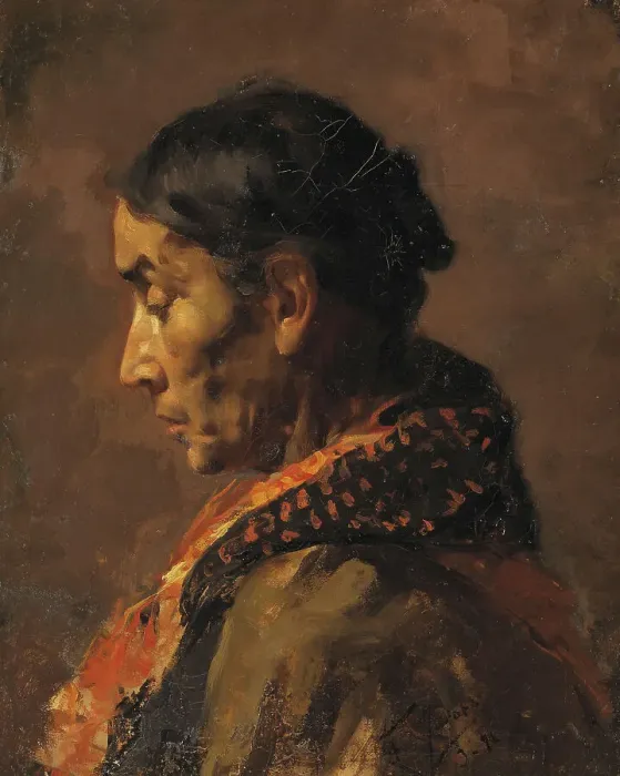 Framed Print : Old Spanish Woman, 1891. Creator: Enrique Jaraba Jimenez Framed Print : Old Spanish Woman, 1891. Creator: Enrique Jaraba Jimenez