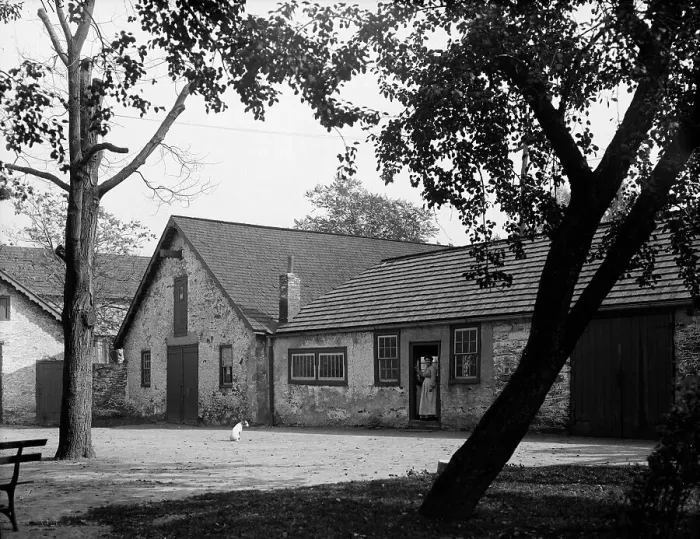 Framed Print : Old stables in Bartram's Park [Bartram's Gardens], Philadelphia, Pa. c1908. Creator: Unknown