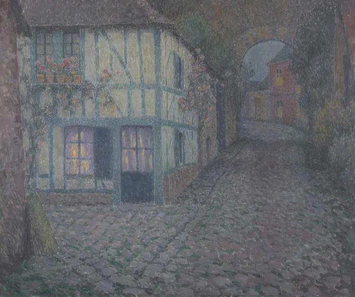 Framed Print : Old street at Twilight, Gerberoy, 1924. Creator: Le Sidaner, Henri (1862-1939) Framed Print : Old street at Twilight, Gerberoy, 1924. Creator: Le Sidaner, Henri (1862-1939)