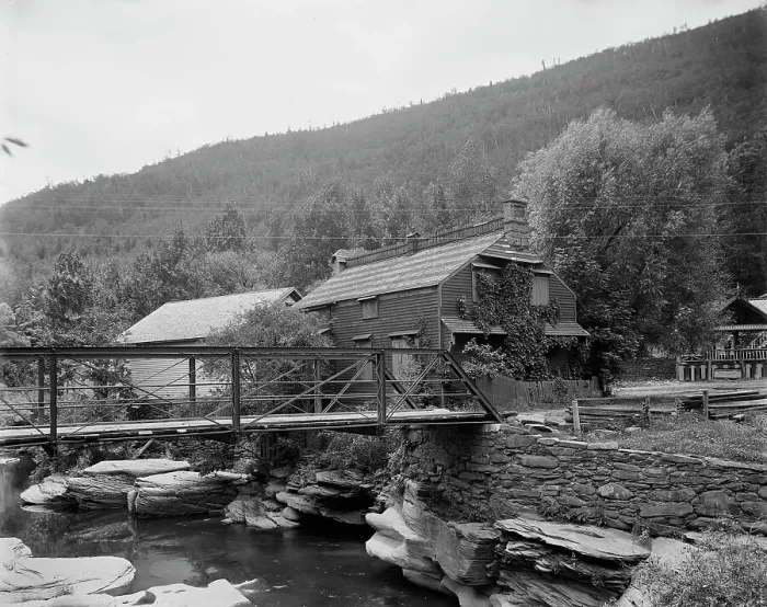 Framed Print : Old studio of artist Hall, near Palenville, Catskill Mts. N.Y. between 1895 and 1910. Creator: Unknown Framed Print : Old studio of artist Hall, near Palenville, Catskill Mts. N.Y. between 1895 and 1910. Creator: Unknown