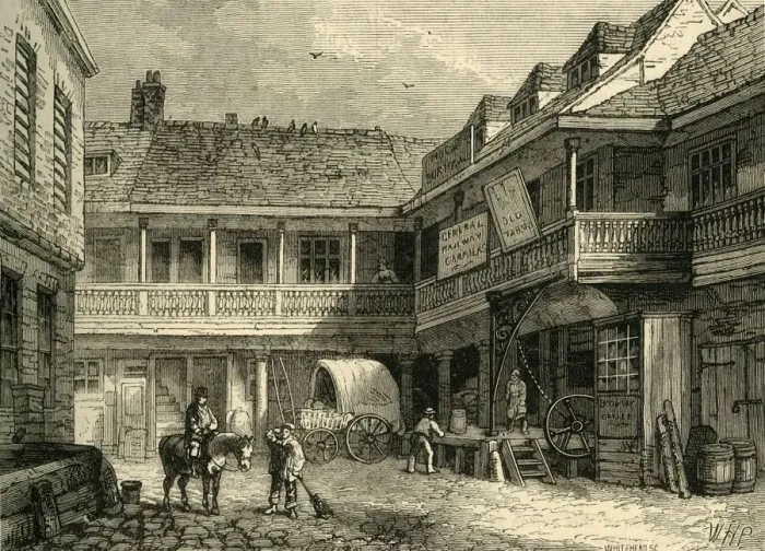 Framed Print : The Old Tabard Inn, (c1878). Creator: Unknown Framed Print : The Old Tabard Inn, (c1878). Creator: Unknown
