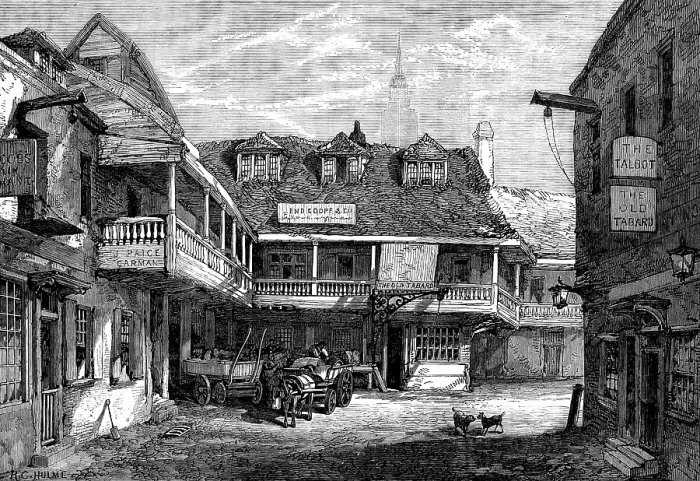Framed Print : The Old Tabard Inn, Southwark, 1873. Creator: Unknown Framed Print : The Old Tabard Inn, Southwark, 1873. Creator: Unknown