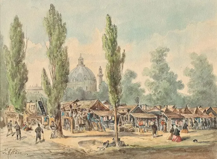 Framed Print : The old Tandelmarkt in Vienna, undated. Creator: J. A. Störr Framed Print : The old Tandelmarkt in Vienna, undated. Creator: J. A. Störr