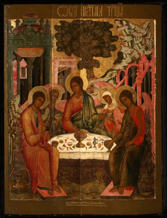 Framed Print : The Old Testament Trinity, 1690. Artist: Nikitin, Gury (1620-1691) Framed Print : The Old Testament Trinity, 1690. Artist: Nikitin, Gury (1620-1691)