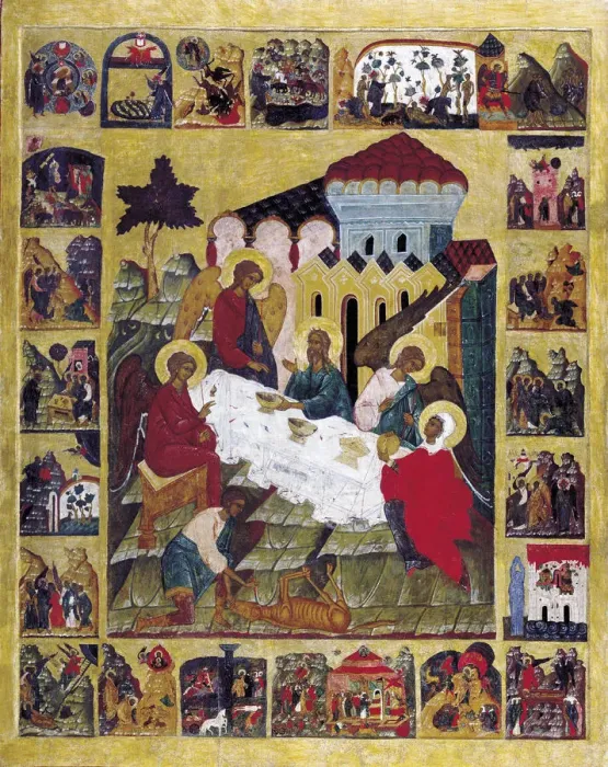 Framed Print : The Old Testament Trinity with Scenes from Genesis, c1580 Framed Print : The Old Testament Trinity with Scenes from Genesis, c1580