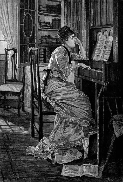 Framed Print : An Old-Time Melody, 1881. Creators: Unknown, Jonnard Framed Print : An Old-Time Melody, 1881. Creators: Unknown, Jonnard
