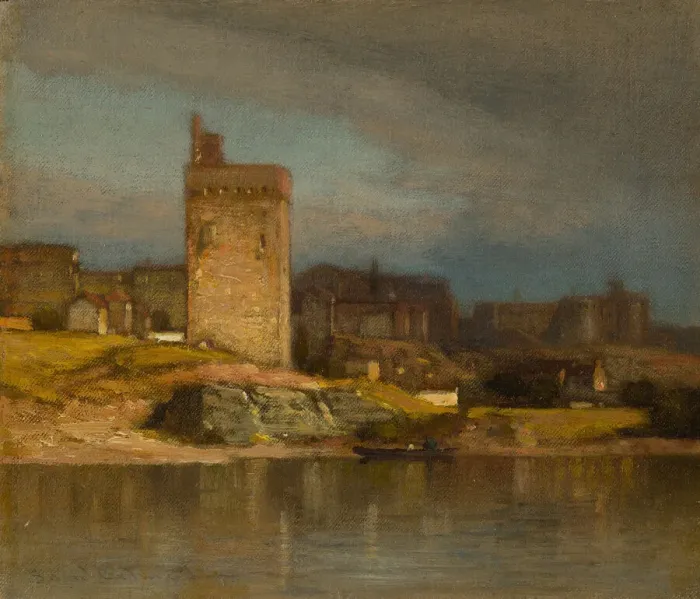 Framed Print : Old Tower at Avignon, c. 1875. Creator: Samuel Colman Framed Print : Old Tower at Avignon, c. 1875. Creator: Samuel Colman