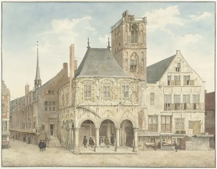 Framed Print : The old town hall in Amsterdam, 1791. Creator: Jacobus Buys